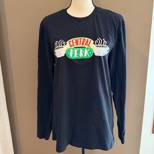 Friends Central Perk Black Long Sleeve Coffee Shop T-Shirt, Size Medium